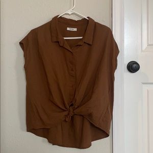 Mod Ref cropped linen top